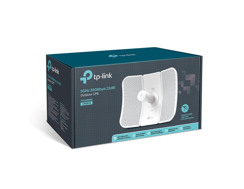 TP-Link bežična pristupna točka vanjska (AP) 300Mbps (5.0GHz), 802.11a/n, podrška za Pasive PoE, 1×LAN, IP65, Pharos MAXtream, 29dBi usmjeriva antena