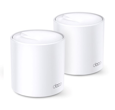 TP-Link AX1800 Deco X20 (2-pack), Dual-Band Mesh Wi-Fi 6, 574Mbps/1201Mbps (2.4GHz/5GHz), 802.11ax/ac/n/a/b/g, 2×G-LAN, Deco App