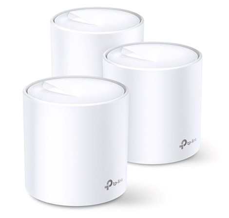 TP-Link AX1800 Deco X20 (3-pack), Dual-Band Mesh Wi-Fi 6, 574Mbps/1201Mbps (2.4GHz/5GHz), 802.11ax/ac/n/a/b/g, 2×G-LAN, Deco App