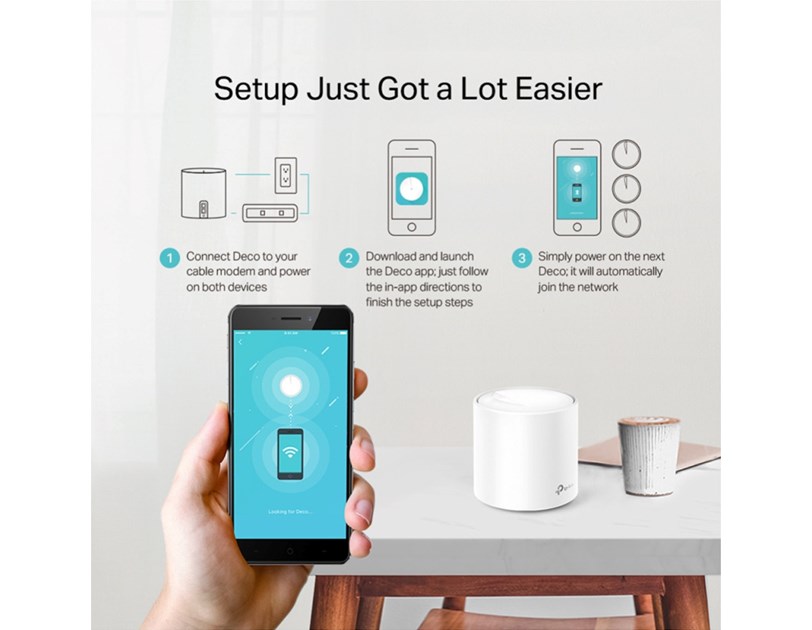 TP-Link AX1800 Deco X20 (3-pack), Dual-Band Mesh Wi-Fi 6, 574Mbps/1201Mbps (2.4GHz/5GHz), 802.11ax/ac/n/a/b/g, 2×G-LAN, Deco App