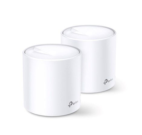 TP-Link AX5400 Deco X60 (2-pack), Dual-Band Mesh Wi-Fi 6, 574Mbps/2402Mbps (2.4GHz/5GHz), 802.11ax/ac/n/a/b/g, 2×G-LAN, Deco App