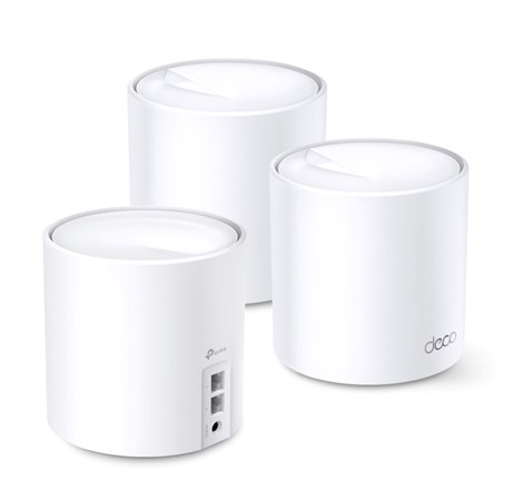 TP-Link AX5400 Deco X60 (3-pack), Dual-Band Mesh Wi-Fi 6, 574Mbps/2402Mbps (2.4GHz/5GHz), 802.11ax/ac/n/a/b/g, 2×G-LAN, Deco App