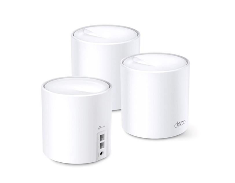 TP-Link AX5400 Deco X60 (3-pack), Dual-Band Mesh Wi-Fi 6, 574Mbps/2402Mbps (2.4GHz/5GHz), 802.11ax/ac/n/a/b/g, 2×G-LAN, Deco App