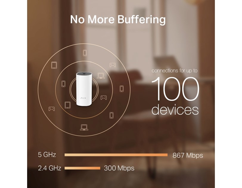 TP-Link AC1200 Deco M4 (3 pack) Mesh Wi-Fi, Dual-Band 300Mbps/867Mbps (2.4GHz/5GHz), 2×GLAN, 2×interna antena, Deco App