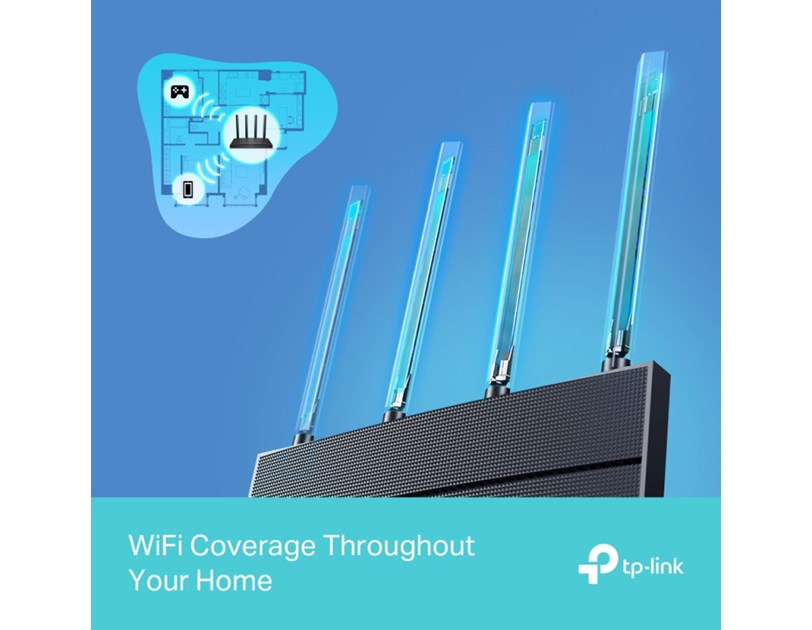 TP-Link AX1500 Archer AX12 bežični usmjerivač (Wi-Fi 6) 300 Mbps/1201 Mbps (2.4GHz/5GHz) 802.11ax/a/b/g/n/ac, 3x G-LAN, 1x G-WAN, 4 antene, bežični