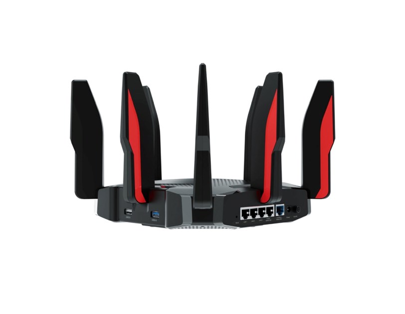 TP-Link Archer GX90 AX6600 bežični usmjerivač (Wi-Fi 6 Gaming Band, 2.5 Gbps žičana konekcija, 1.5 GHz Quad-Core CPU, Tether app, 8 x antena, Homecare sustav