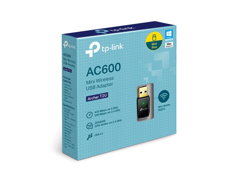 TP-Link AC600 Archer T2U bežični Dual-Band USB adapter 150Mbps/433Mbps (2.4GHz/5GHz), 802.11a/b/g/n/ac, WPA2/WPA