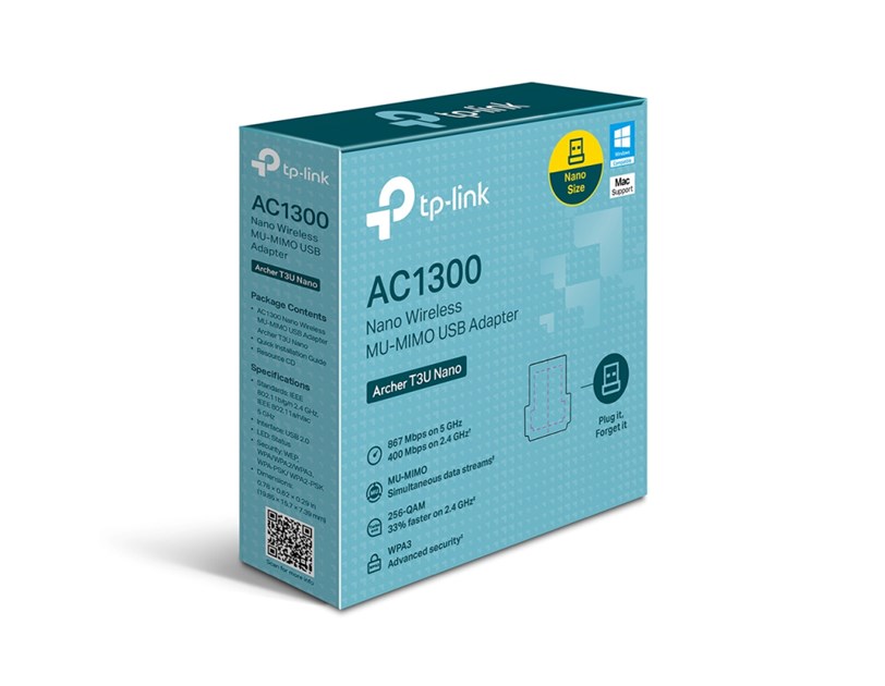 TP-Link Archer T3U Nano bežični MU-MIMO USB2.0 Adapter 400Mbps/867Mbps (2.4GHz/5GHz) 