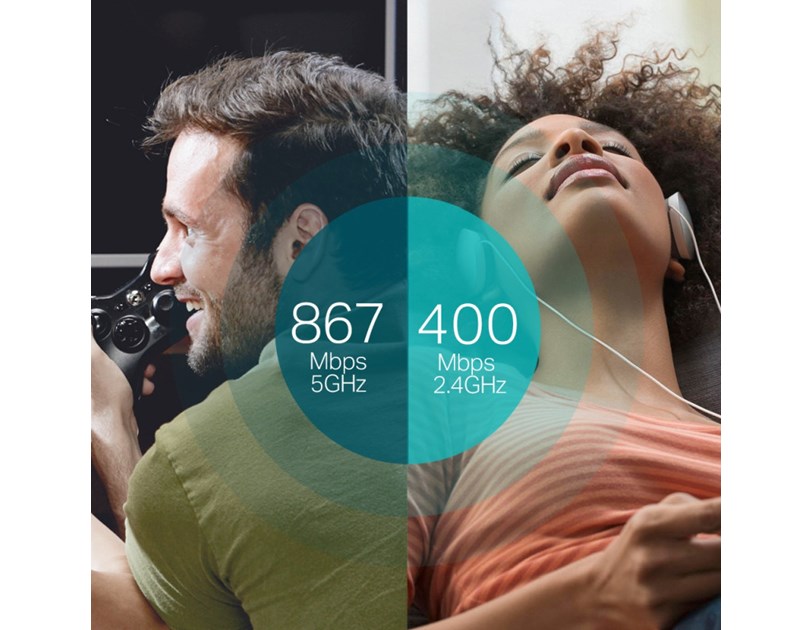 TP-Link AC1300 Archer T4U bežični Dual-Band USB3.0 adapter 400Mbps/867Mbps (2.4GHz/5GHz), 802.11a/b/g/n/ac, WPA2/WPA, WPS