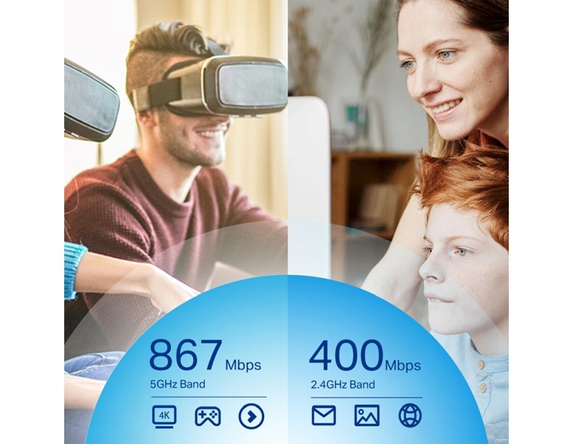 TP-Link AC1300 Archer T4U Plus bežični Dual-Band USB3.0 adapter 400Mbps/867Mbps (2.4GHz/5GHz), 802.11a/b/g/n/ac, 2×5dBi antene