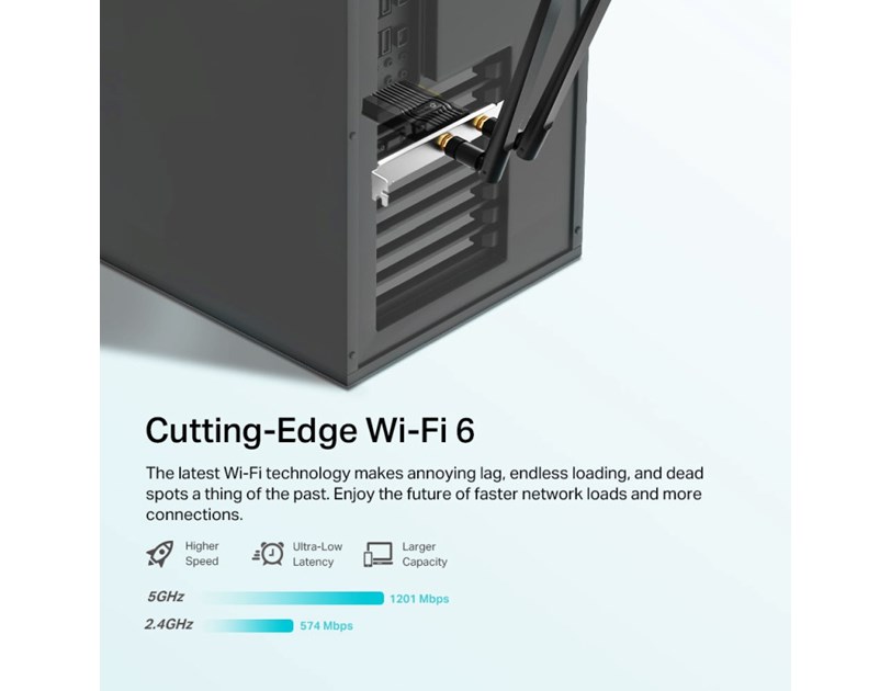 TP-Link AX1800 Archer TX20E bežični Dual-Band Wi-Fi 6 BT5.2 PCI-E adapter 574Mbps/1201Mbps (2.4GHz/5GHz), 802.11ax/ac/n/a/g/b, 2×antene
