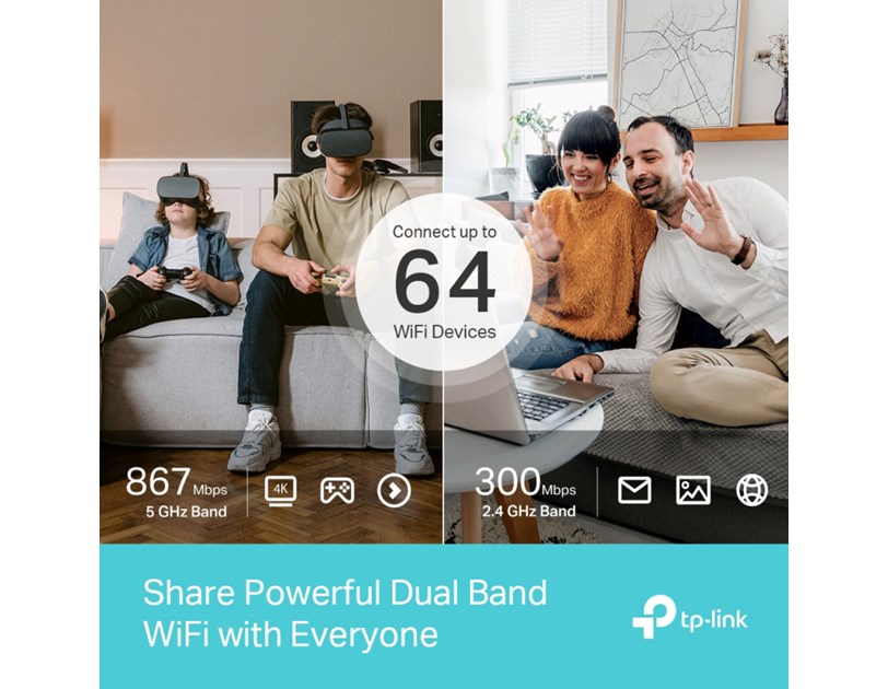 TP-Link AC1200 Archer MR600 bežični usmjerivač, Dual-Band 4G+Cat6, 300Mbps/867Mbps (2.4GHz/5GHz), 802.11a/b/g/n/ac, 1×GWAN, 3×GLAN, microSIM, 2×odvojive antene 