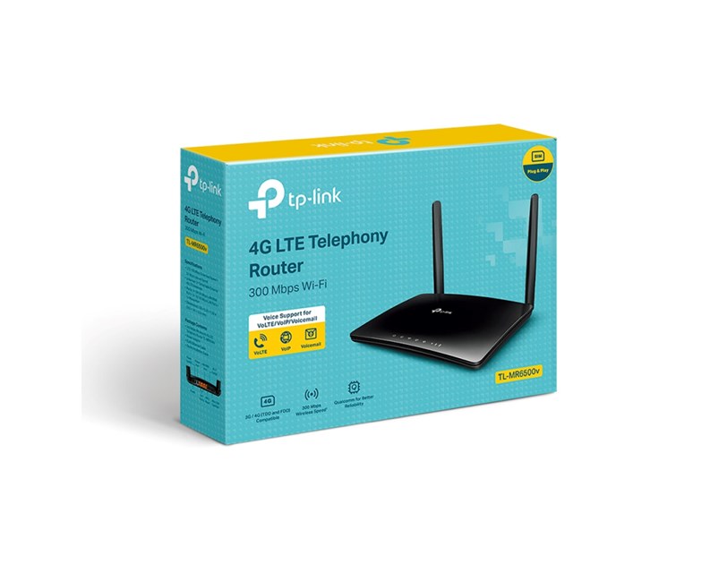 TP-Link bežični N 4G LTE usmjerivač (Router) 300Mbps (2.4GHz), 802.11b/g/n, 4G modem, 3×LAN/1×WAN, 1×Telefon port, SIM, 2× LTE odvojive antene