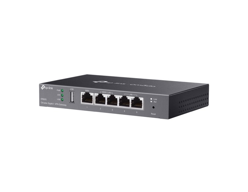 TP-Link Omada Gigabit VPN Gateway 1×G-WAN, 2×G-WAN/LAN, 2×G-LAN, 1xUSB, metalno kućište, crni