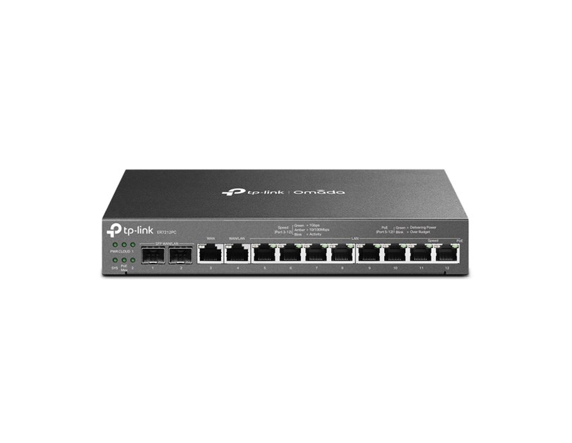 TP-Link Omada Gigabit 3in1 VPN usmjerivač (Router/PoE switch/controller), 8×G-LAN PoE-out, 802.3at/af, 110W, 2×G-WAN/LAN SFP, 1×G-WAN, 1×G-WAN/LAN