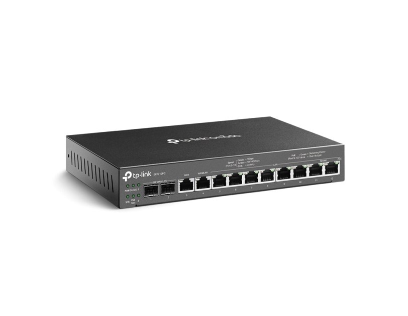 TP-Link Omada Gigabit 3in1 VPN usmjerivač (Router/PoE switch/controller), 8×G-LAN PoE-out, 802.3at/af, 110W, 2×G-WAN/LAN SFP, 1×G-WAN, 1×G-WAN/LAN