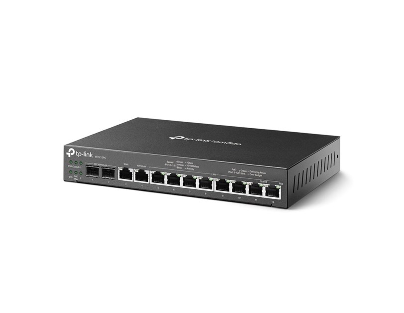 TP-Link Omada Gigabit 3in1 VPN usmjerivač (Router/PoE switch/controller), 8×G-LAN PoE-out, 802.3at/af, 110W, 2×G-WAN/LAN SFP, 1×G-WAN, 1×G-WAN/LAN
