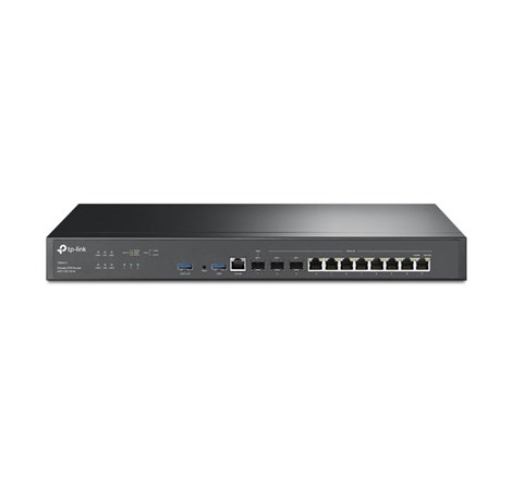 TP-Link Omada Gigabit VPN usmjerivač (Router), 2×10G-LAN SFP+, 1×G-WAN/LAN, 8×G-WAN/LAN, 1×Rj45 console, 2×USB
