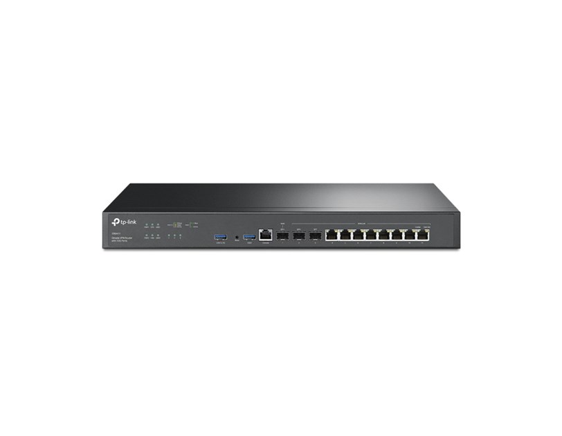 TP-Link Omada Gigabit VPN usmjerivač (Router), 2×10G-LAN SFP+, 1×G-WAN/LAN, 8×G-WAN/LAN, 1×Rj45 console, 2×USB