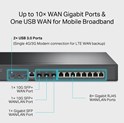 TP-Link Omada Gigabit VPN usmjerivač (Router), 2×10G-LAN SFP+, 1×G-WAN/LAN, 8×G-WAN/LAN, 1×Rj45 console, 2×USB