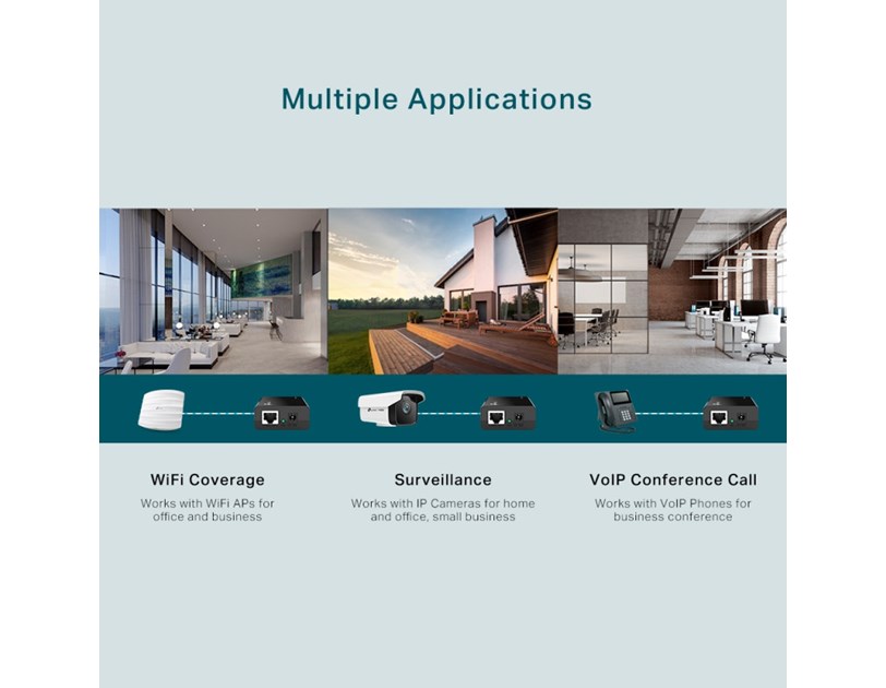 TP-Link PoE Injector adapter, IEEE 802.3af compliant, plastično kućište