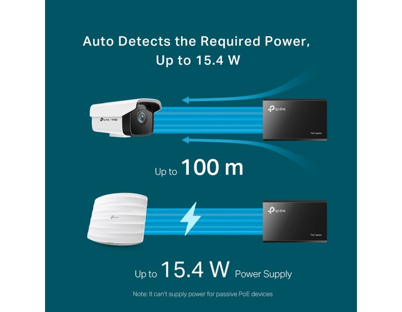 TP-Link PoE Injector adapter, IEEE 802.3af compliant, plastično kućište