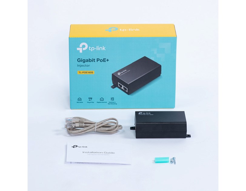 TP-Link PoE+ Injector Adapter, 1×Gbit PoE Port, 1×Gbit Non-PoE Port, 802.3at/af, Data+Power po istom kablu, do 100m, plastično kućište