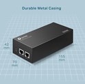TP-Link PoE++ Injector Adapter, 1×Gbit PoE Port, 1×Gbit Non-PoE Port, 802.3at/af/bt, Data+Power po istom kablu do 100m, metalno kućište