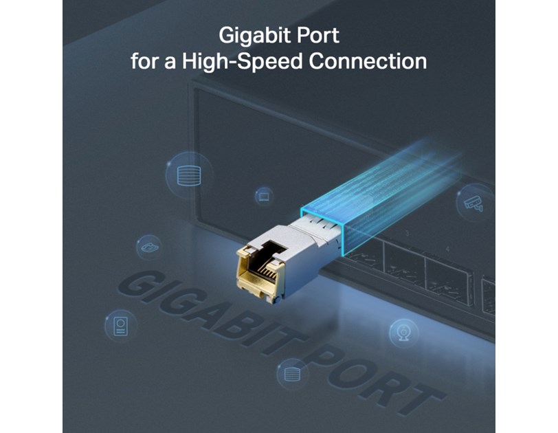 TP-Link 1000BASE-T RJ45 SFP Modul, 1×1000Mbps RJ45, do 100m