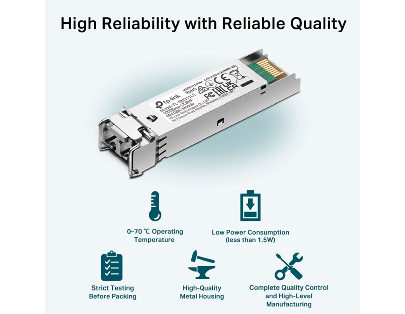 TP-Link Gigabit SFP modul, Single-mod, MiniGBIC, LC sučelje, do 10km udaljenost