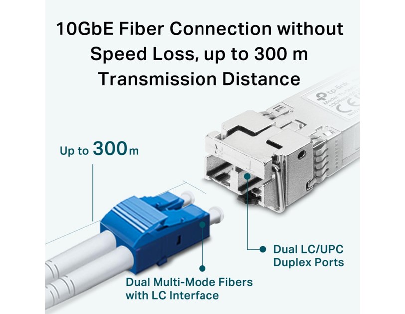 TP-Link 10G-SR SFP+ LC  850nm Multi-mode, LC Duplex konektor, do 300m