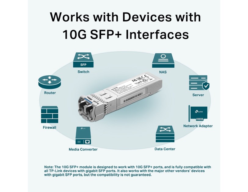 TP-Link 10G-LR SFP+ LC 1310 nm Single-mode, LC Duplex konektor, do 10 km