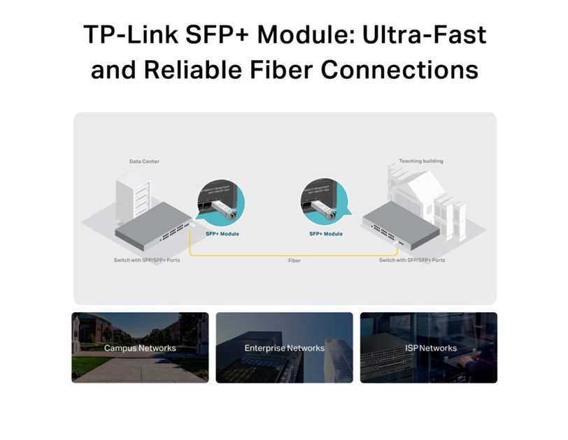 TP-Link 10G-LR SFP+ LC 1310 nm Single-mode, LC Duplex konektor, do 10 km