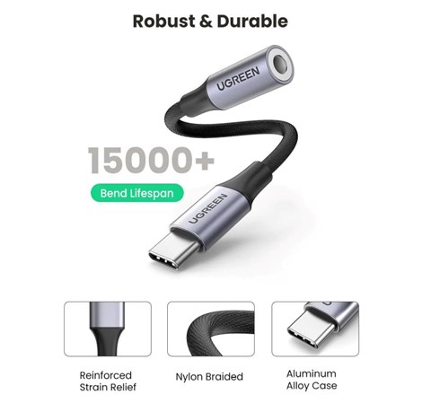 UGREEN adapter USB-C na 3.5mm, 10cm
