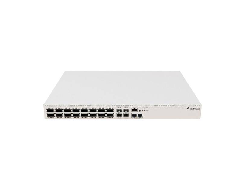 MikroTik Cloud Router 100G Switch CRS520-4XS-16XQ-RM, 16x100G QSFP28 Ports, 4x 25G SFP28 Ports, 4 Gb RAM, OSPF/BGP, 128MB NAND