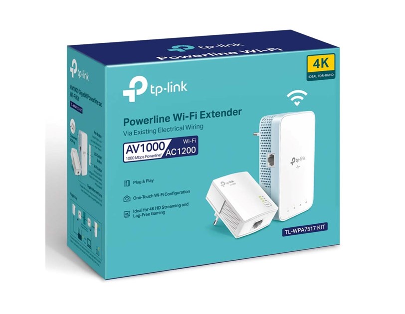 TP-Link AV1000 Powerline bežični mrežni adapter, 300Mbps/433Mbps (2.4GHz/5GHz), 2×GLAN (TL-WPA7517 & TL-PA7017)