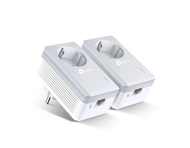 TP-Link AV600 Powerline mrežni adapter, 600Mbps, 1× mrežni ulaz, dodatna strujna utičnica, HomePlug AV (duplo pakiranje)