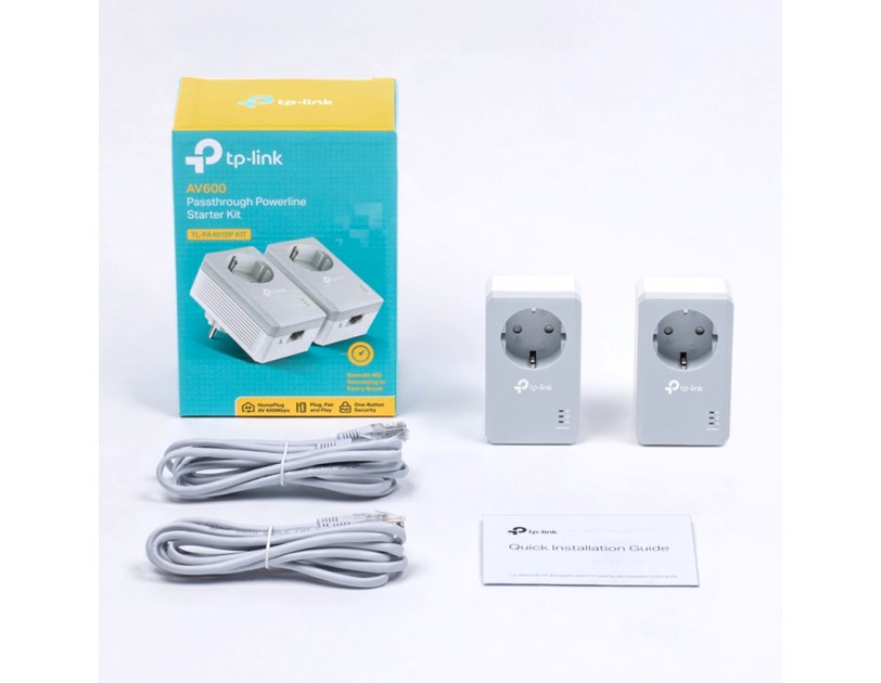 TP-Link AV600 Powerline mrežni adapter, 600Mbps, 1× mrežni ulaz, dodatna strujna utičnica, HomePlug AV (duplo pakiranje)