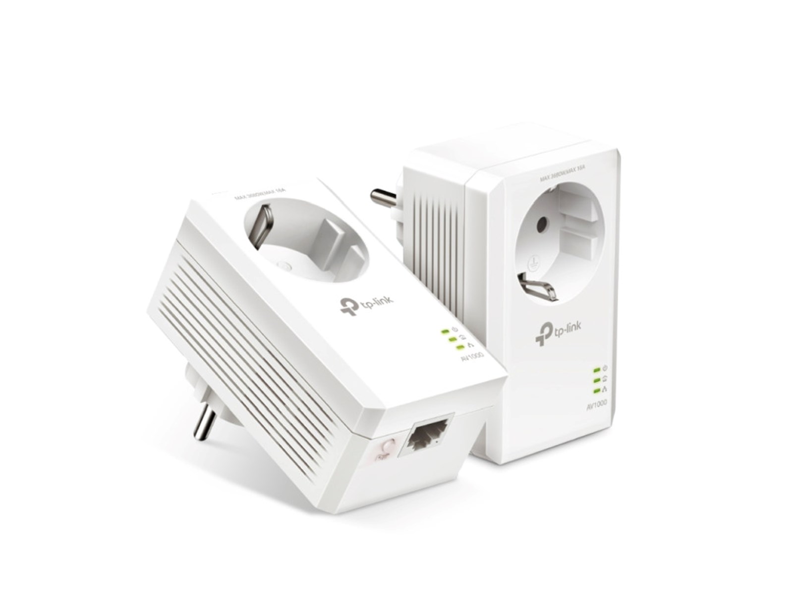 TP-Link AV1000 Powerline Gigabit mrežni adapter, 1000Mbps, dodatna strujna utičnica, HomePlug AV2 (duplo pakiranje)