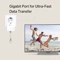 TP-Link AV1000 Powerline Gigabit mrežni adapter, 1000Mbps, dodatna strujna utičnica, HomePlug AV2 (duplo pakiranje)