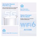 TP-Link AX3000 5G Whole Home Mesh WiFi 6, 574Mbps/2402Mbps (2.4GHz/5GHz), 802.11ax/ac/n/a/b/g, 1× 2.5 Gbps port + 2× Gigabit port, Deco App