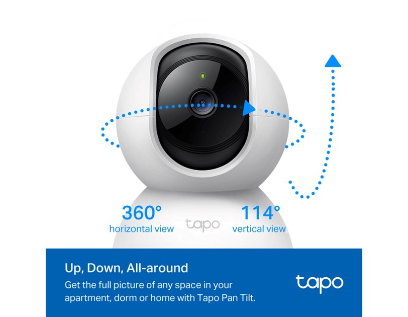 TP-Link Tapo C200 kamera FHD, H.264, 360°/114° Pan/Tilt, Advanced Night Vision, microSD, dvosmjerni audio, detekcija pokreta, Wi-Fi, Tapo app
