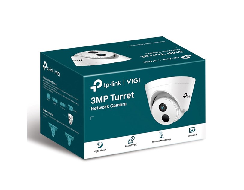 TP-Link VIGI C400HP-4 kamera 3MP, H.265+, 4mm leća, RJ45, PoE/12V DC, Night Vision, microSD, detekcija pokreta, vodootporna IP67, VIGI app