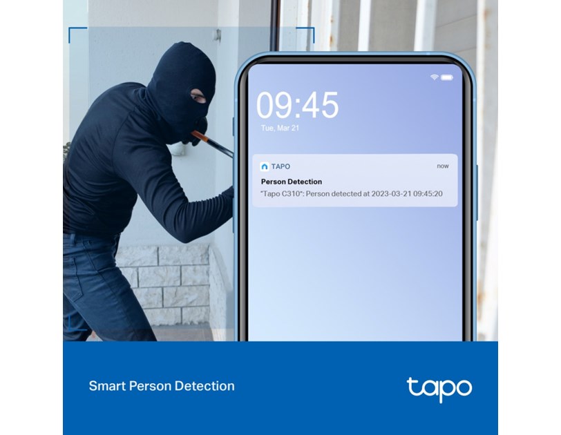TP-Link Tapo C310 kamera UHD 3MP, H.264, Advanced Night Vision, microSD, dvosmjerni audio, detekcija pokreta, vodootporna IP66, Wi-Fi, Tapo app