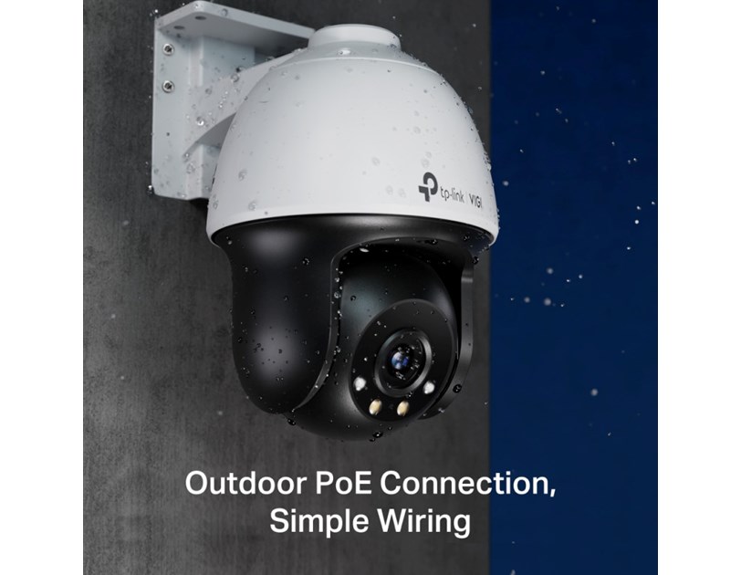 TP-Link VIGI C540 Full color kamera 2K 4MP, Pan/Tilt, H.265+, 4mm leća, RJ45, PoE/12V DC, Night Vision, microSD, detekcija pokreta, vodootporna IP66, VIGI app