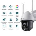 TP-Link VIGI C540-W-4 Full color kamera 2K 4MP, Pan/Tilt, H.265+, 4mm leća, RJ45, Night Vision, microSD, dvosmjerni audio, detekcija pokreta, vodootporna IP66, VIGI app