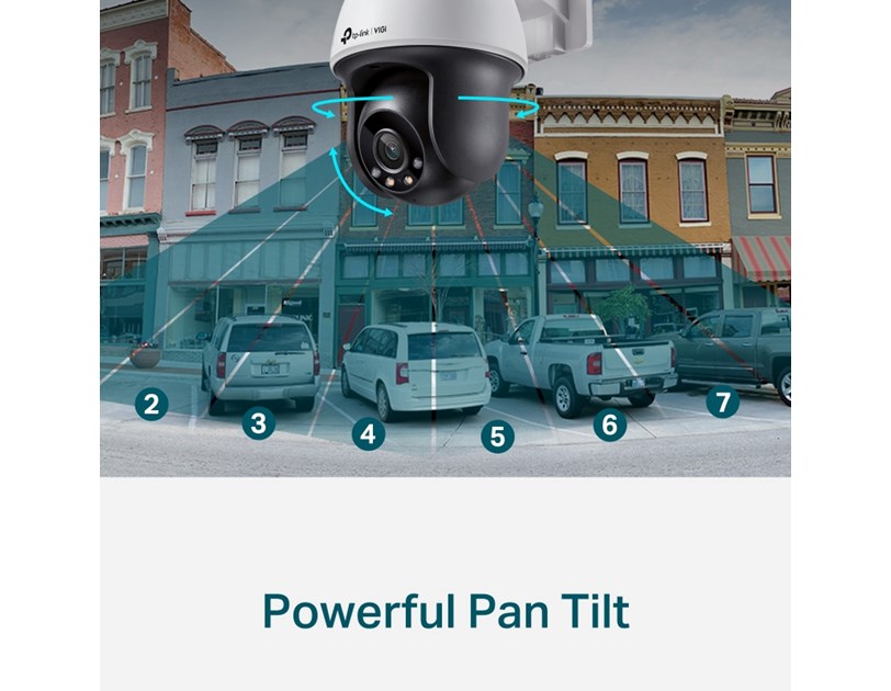 TP-Link VIGI C540-W-4 Full color kamera 2K 4MP, Pan/Tilt, H.265+, 4mm leća, RJ45, Night Vision, microSD, dvosmjerni audio, detekcija pokreta, vodootporna IP66, VIGI app