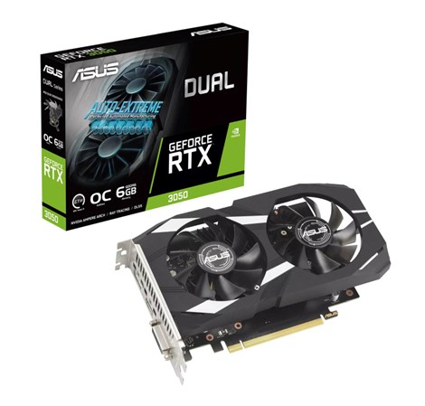 Asus Dual GeForce RTX 3050 OC Edition 6GB GDDR6/96-bit, PCIe 4.0, DVI-D/HDMI/DP