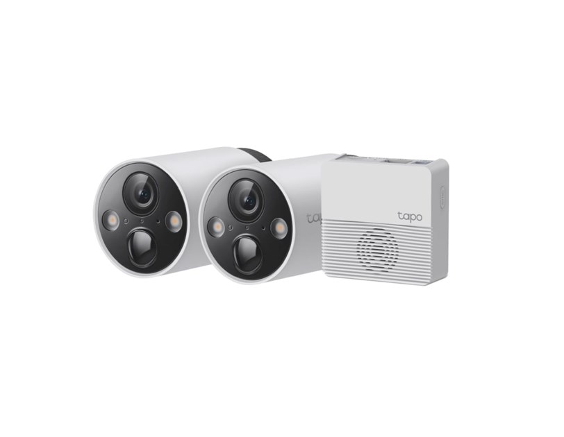 TP-Link Tapo C420WS kamera (2 kom) + Tapo H200 HUB 2K QHD), H.264, Full-Color Night Vision, 2xSpotlights, microSD, dvosmjerni audio, detekcija pokreta, vodootporna IP65, Wi-Fi, Tapo app