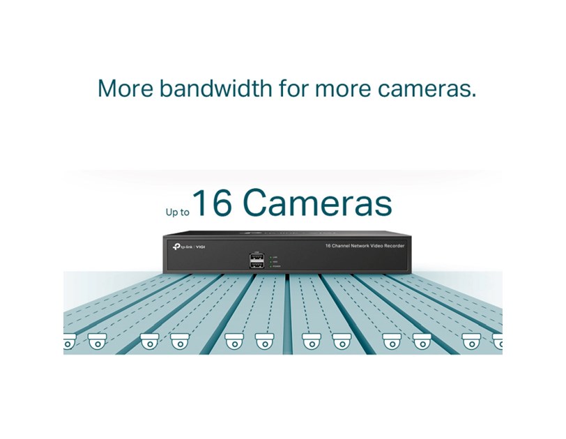TP-Link VIGI NVR1016H mrežni video snimač 16 kanala, H.265/+, H.264/+, 8MP, 1×SATA, VGA/HDMI, RJ-45, USB2.0×2, Vigi app